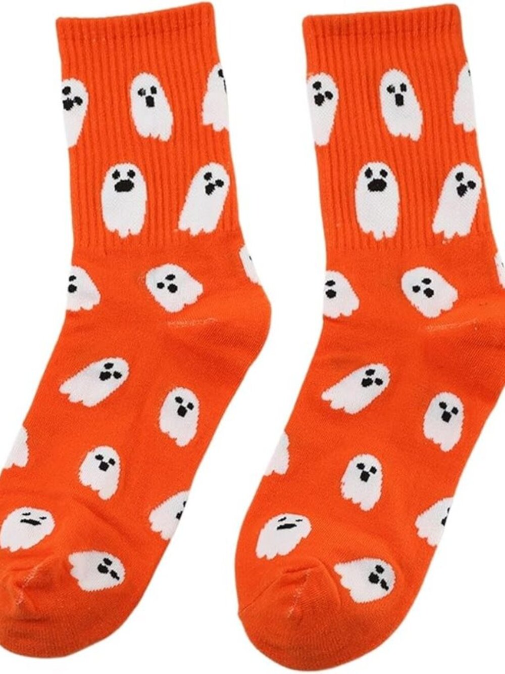 Multiple Colors Halloween Ghost Print Crew Socks